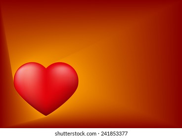 Red heart with Valentine's day background, Vector illustration
