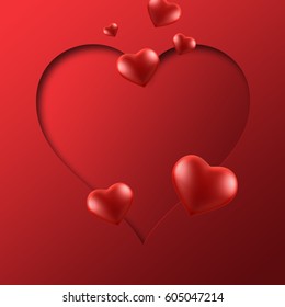 Red heart Valentine`s day background