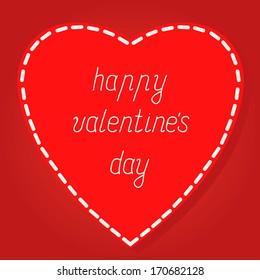 Red heart Valentines day card with red background