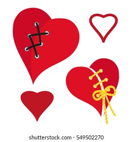 Red heart. Valentines Day concept. Vector illustration.