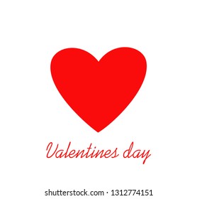 Red heart for Valentine's Day. Creative design concept. Vector illustration.  Copy space for text.