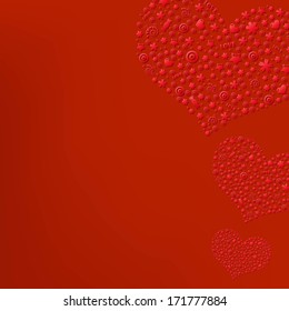 Red Heart Valentine's Day, With Gradient Mesh, Vector Illustration