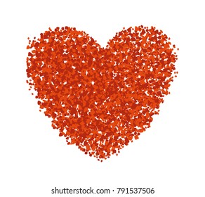 Red Heart. Valentine's day love background. Vector illustration 