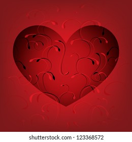red heart for valentines day. vector Eps10