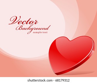 Red heart Valentine's day vector background