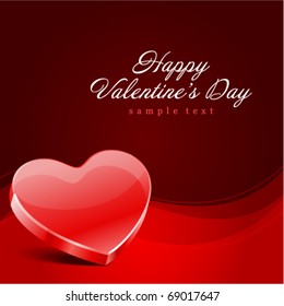 Red heart Valentine's day vector background