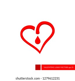 red heart valentine`s heart vector design