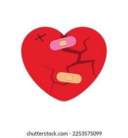 Red heart in various design. Illustrations for Valentine's Day.