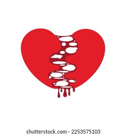 Red heart in various design. Illustrations for Valentine's Day.