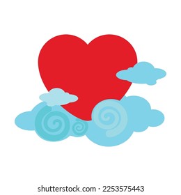 Red heart in various design. Illustrations for Valentine's Day.