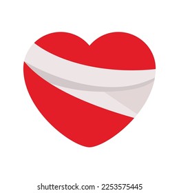 Red heart in various design. Illustrations for Valentine's Day.
