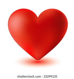 Red heart in vector