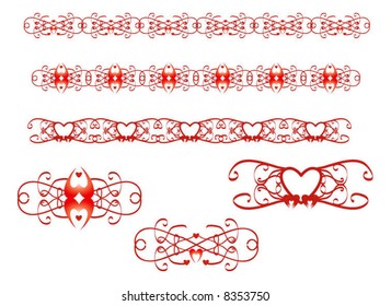 Red Heart Vector Abstract Symbols and Elements