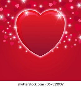Red heart vector background for greeting cards, banners, posters Valentine's Day, Illustration vector EPS10