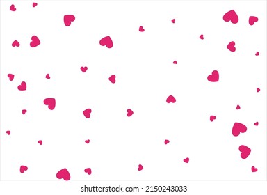 Red heart vector background. Love confetti background