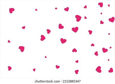 Red heart vector background. Love confetti background
