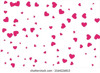 Red heart vector background. Love confetti background