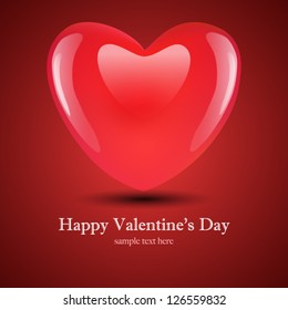 Red heart vector background. Valentine's day