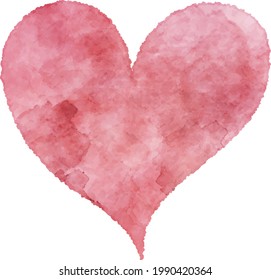Datos de vectores de corazón rojo (estilo acuarela)