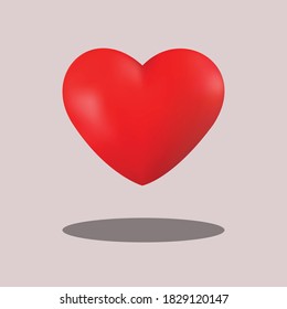 Red heart vector design. Vector love symbol.