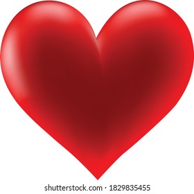 Red heart vector design. Vector love symbol.
