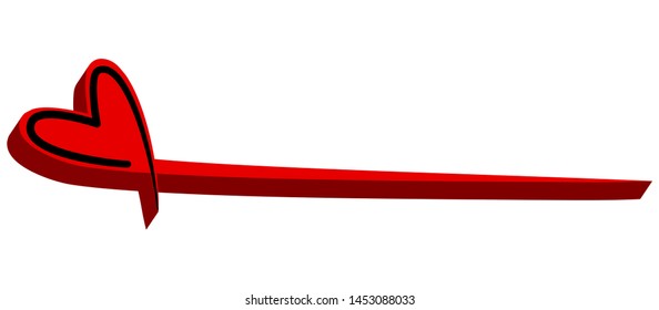 "Red heart vector design on white background.Love emblem.Graphic design in the concept of love.Vector love symbol for Valentine's Day.Vector illustration."