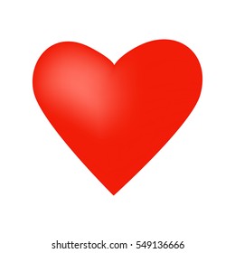 Red heart. Vector design.  Valentine's Day sign. Isolated on white background