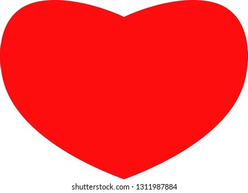 Red Heart  vector drawn design for Valentine's day card background. 
