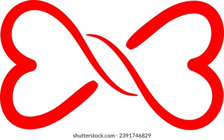 Red heart vector element 02