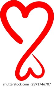 Red heart vector element 08