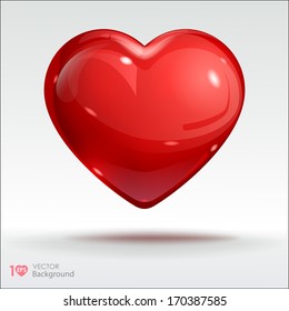 Red heart. Vector Eps 10.