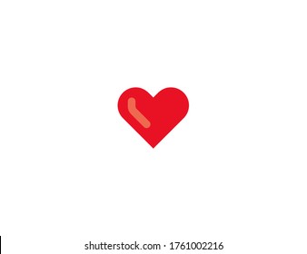 Red Heart vector flat icon. Isolated Love Heart emoji illustration symbol