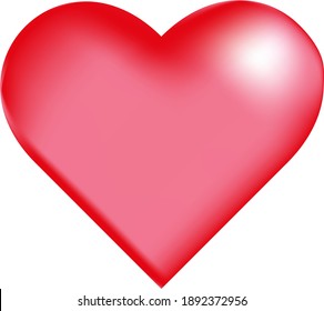 red heart vector hand drawn illustration. Valentine's day red icon
