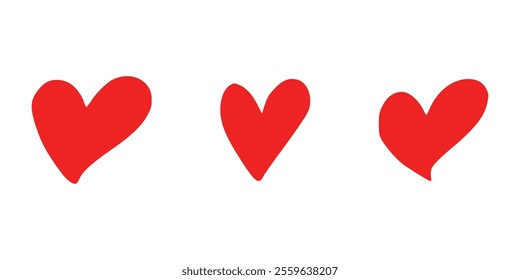 Red heart vector icon background set. Heart vector icon. Heart shape. Valentine red or black heart icons. Love symbol