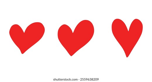 Red heart vector icon background set. Heart vector icon. Heart shape. Valentine red or black heart icons. Love symbol