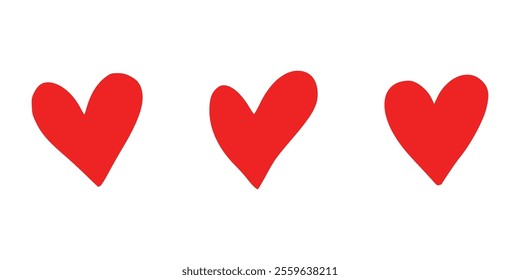 Red heart vector icon background set. Heart vector icon. Heart shape. Valentine red or black heart icons. Love symbol