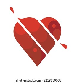 red heart vector for icon design logo