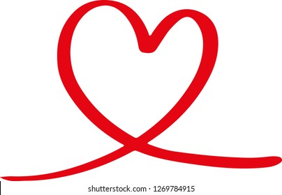 Red Heart vector icon illustration