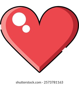 Red Heart Vector Icon Isolated Colorful Illustration