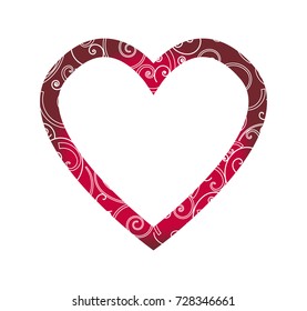 Red heart vector icon isolated with curls