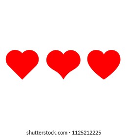 red heart vector icon - set isolated symbols 