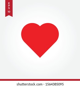 Red heart vector icon, simple sign for web site and mobile app.