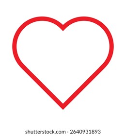 Red heart vector icon for Valentines day, vector heart shape, Heart, love, romance.	