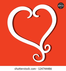 Red heart, Vector illustration