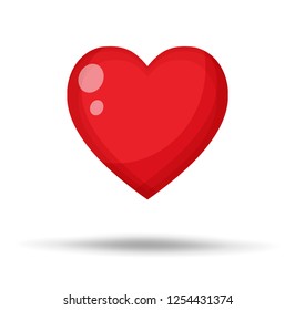 Red Heart Vector Illustration.