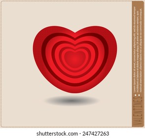 Red heart , vector illustration