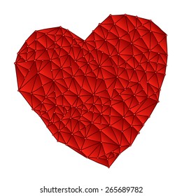 Red heart. Vector illustration.