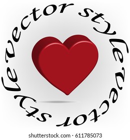Red heart, vector illustration