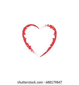 red heart, vector illustration