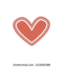 Red heart. Vector illustration for design, icons, textiles and invitations. Heart-shaped silhouette for paper and fabric cutting.